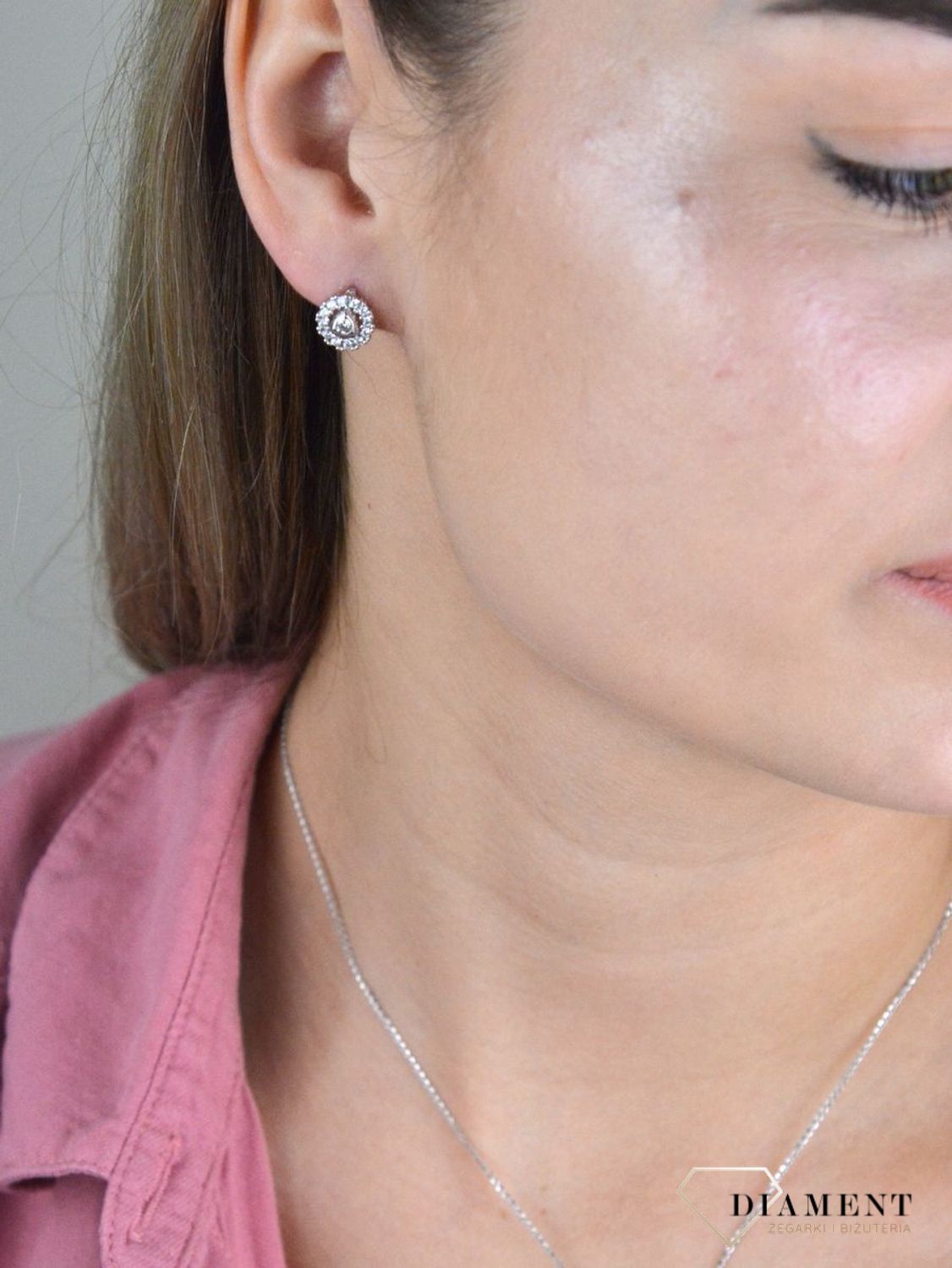 Kolczyki  srebrne kółka z cyrkonią SRK000000-048. Kolczyki na prezent. Ozdobne kółeczka . Proste kolczyki. Biżuteria na prezent.  Proste kolczyki,.jpg